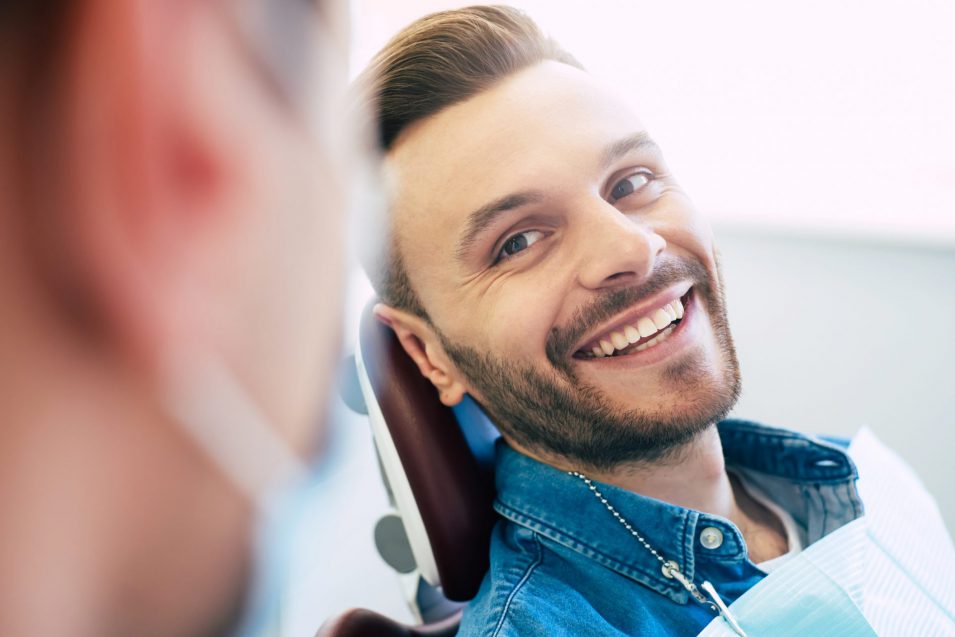 Patient and Dentist in Mindemoya discussing Dental crown placement